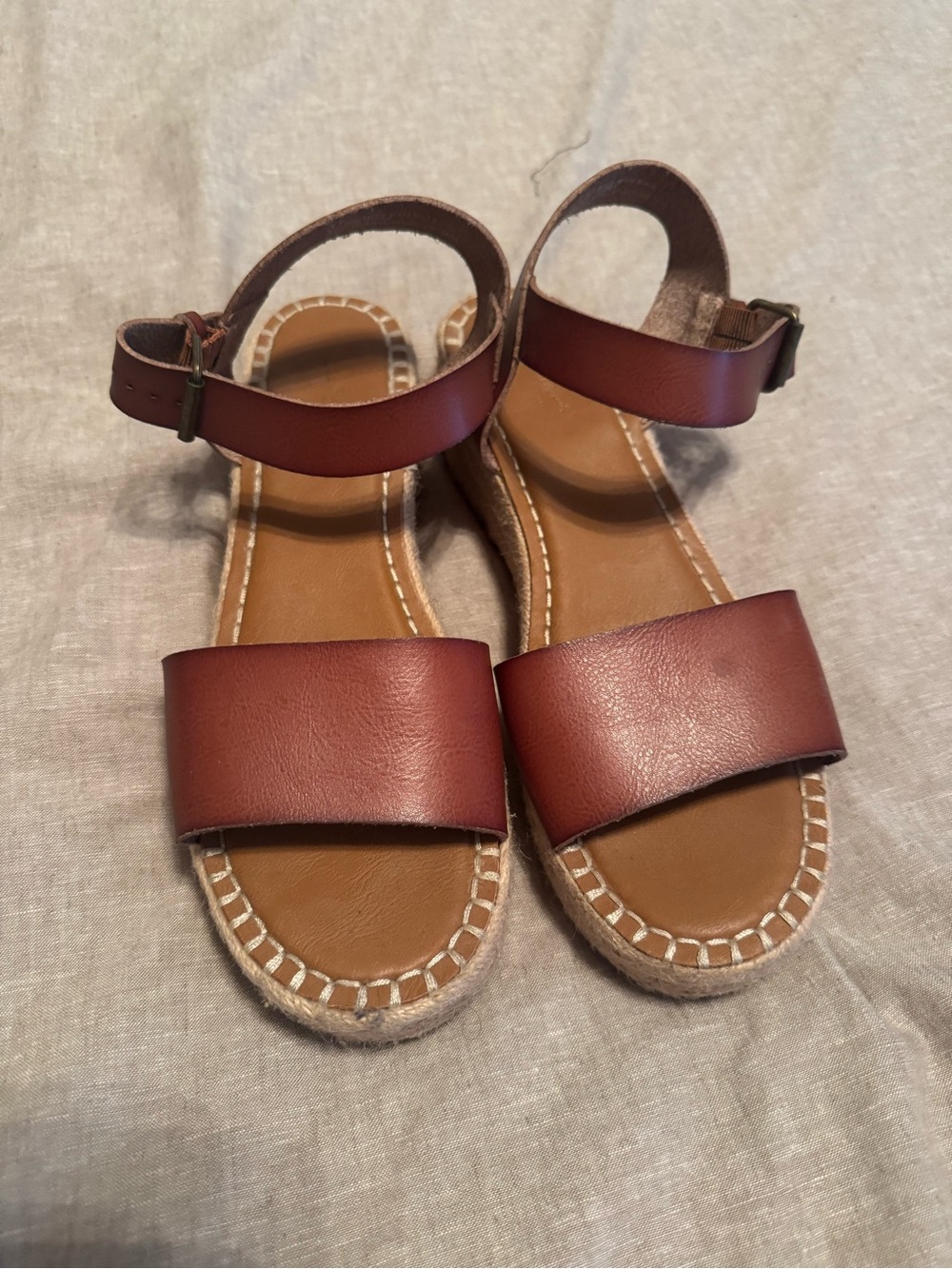 Universal Thread Brown Leather Ankle-Strap Sandals